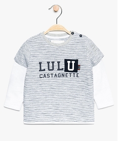 GEMO Tee-shirt bébé garçon effet 2-en-1 – Lulu Castagnette Imprimé