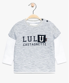 tee-shirt bebe garcon effet 2-en-1 – lulu castagnette imprimeA024901_1