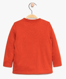 tee-shirt bebe garcon en coton bio avec motif animal orangeA025601_2
