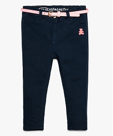 GEMO Pantalon bébé fille slim à ceinture pailletée – Lulu Castagnette noir chine