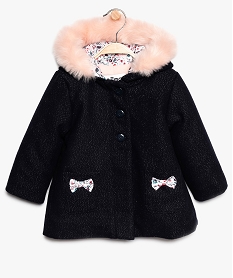 GEMO Manteau bébé fille pailleté avec doublure peluche Bleu