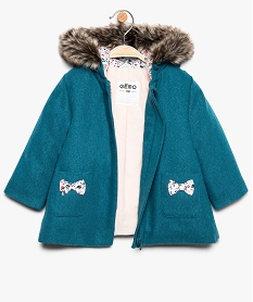 manteau bebe fille paillete avec doublure peluche bleuA027401_2
