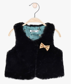 GEMO Gilet bébé fille sans manches doux Noir