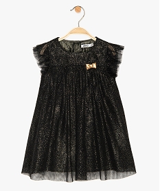 robe bebe fille en tulle a pois dorees et doublure brillante noirA027801_1