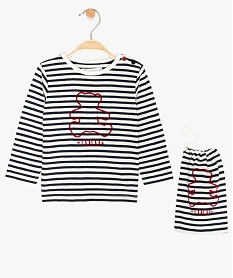 GEMO Tee-shirt bébé fille col roulé manches blousantes Jaune
