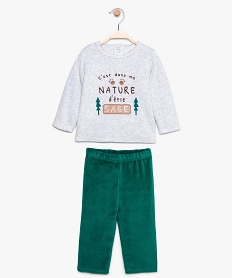 pyjama bebe garcon en velours avec broderie sur lavant multicolore pyjamas 2 piecesA031201_1