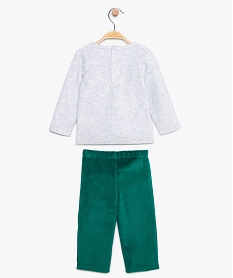 pyjama bebe garcon en velours avec broderie sur lavant multicoloreA031201_2