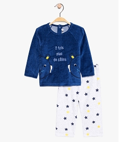 GEMO Pyjama bébé 2 pièces avec motif étoiles et ourson Bleu