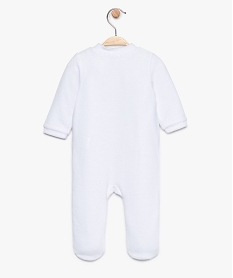 pyjama bebe en velours croise devant avec motif animal blanc pyjamas veloursA031801_2