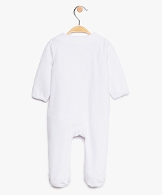 pyjama bebe en velours avec fermeture sur le cote blancA031901_2