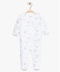 GEMO Pyjama bébé en velours fermeture devant avec motifs ratons laveurs orange chine