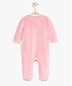pyjama bebe fille en velours a petit volant et motif coccinelle roseA032101_2