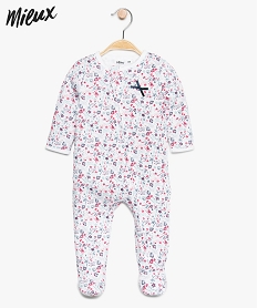 GEMO Pyjama bébé fille en coton bio avec motifs fleuris Multicolore