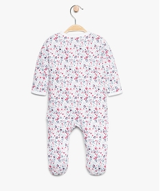 pyjama bebe fille en coton bio avec motifs fleuris multicolore pyjamas ouverture devantA032201_2