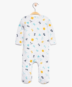pyjama bebe zippe en jersey de coton bio imprime grisA032401_2