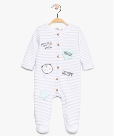 GEMO Pyjama bébé boutonné doublé polaire Multicolore