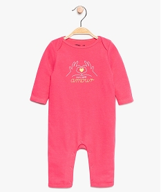 GEMO Pyjama bébé fille sans pieds en coton biologique Rouge
