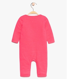 pyjama bebe fille sans pieds en coton biologique rose pyjamas ouverture devantA032601_2