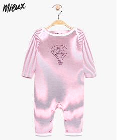 pyjama bebe fille sans pieds en coton biologique multicolore pyjamas ouverture devantA032701_1