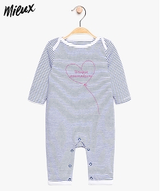 GEMO Pyjama bébé fille sans pieds en coton biologique Bleu