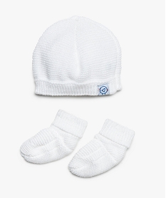GEMO Ensemble bébé (2 pièces) : bonnet + chaussons Blanc