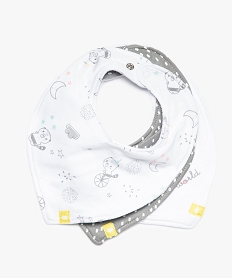 bavoir bebe facon bandana avec motifs (lot de 3) blancA034401_1