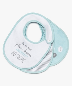 GEMO Bavoir bébé garçon avec fermeture pression (lot de 3) Blanc