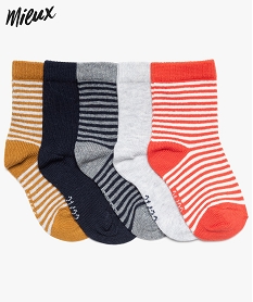 GEMO Chaussettes à rayures bébé (lot de 5) blanc standard