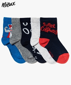 GEMO Chaussettes bébé garçon (lot de 5) en coton bio Bleu