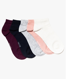 chaussettes fille ultra courtes unies (lot de 5) kaki chineA040401_1