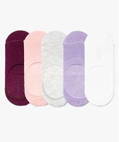 GEMO Chaussettes fille invisibles coloris assortis (lot de 5) Multicolore