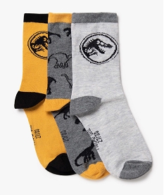 chaussettes garcon imprimees jurassic world (lot de 3 paires) gris chaussettesA042601_1