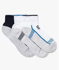 GEMO Chaussettes de sport garçon tige courte (lot de 3) Bleu