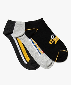 GEMO Chaussettes garçon tige courte à motifs Noir