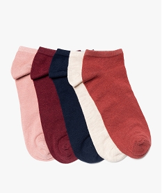 GEMO Chaussettes femme ultra courtes unies (lot de 5) coloris assortis