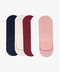 GEMO Chaussettes femme invisibles unies (lot de 5) kaki chine