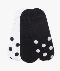 GEMO Chaussettes invisibles femme à pois (lot de 3) Noir