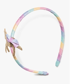 GEMO Serre-tête multicolore avec noeud et licorne pailletée Multicolore
