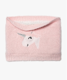 snood fille chaud avec imprime licorne roseA051401_1