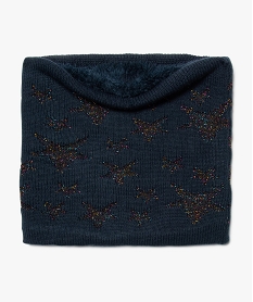 GEMO Snood fille à motif étoiles pailletées et doublure chaude Bleu