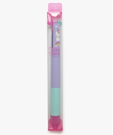 stylo 2 couleurs a motifs et details fantaisie multicoloreA053701_1