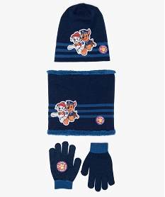 GEMO Ensemble garçon 3 pièces - Pat Patrouille (snood + bonnet + gants) Bleu