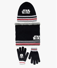 GEMO Ensemble garçon 3 pièces : bonnet + écharpe + gants - Star Wars noir standard