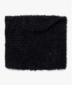 snood fille en maille duveteuse a sequins noirA058201_1