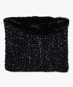 GEMO Snood fille en grosse maille et doublure douce Noir