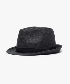 GEMO Chapeau homme forme Fedora à motifs chevrons Gris