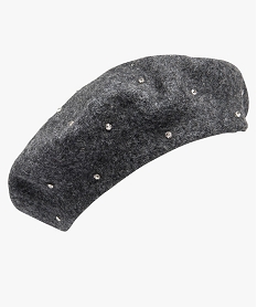 GEMO Beret femme avec strass Gris