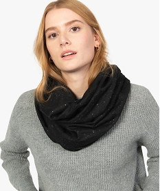 foulard femme snood paillete en polyester recycle noirA068901_2