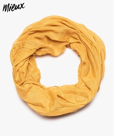 foulard femme snood paillete en polyester recycle jauneA069001_1