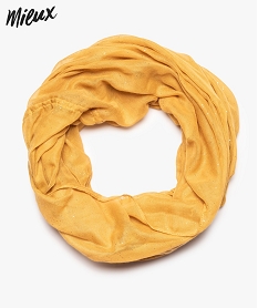 GEMO Foulard femme snood pailleté en polyester recyclé Jaune